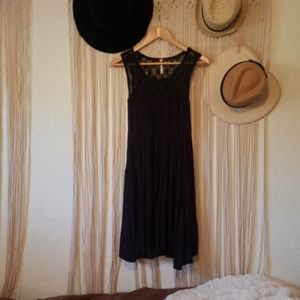 Free people sleeveless black mini/midi dress
